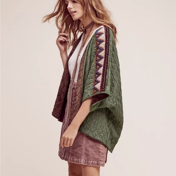 Anthropologie Jackets & Blazers - Anthropologie Blank London Army Green Beaded Quilted Kerviona Jacket